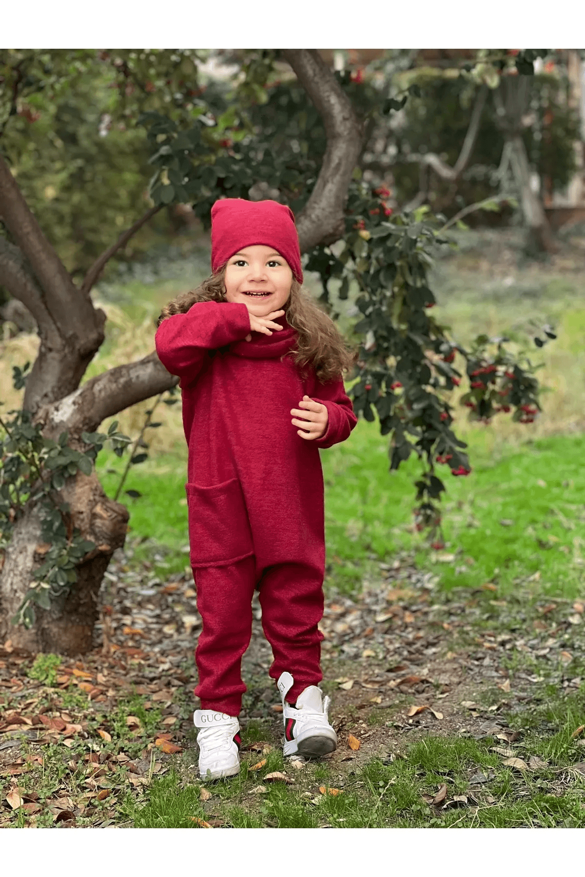 Kırmızı Tulum Bere ve Boyunluk