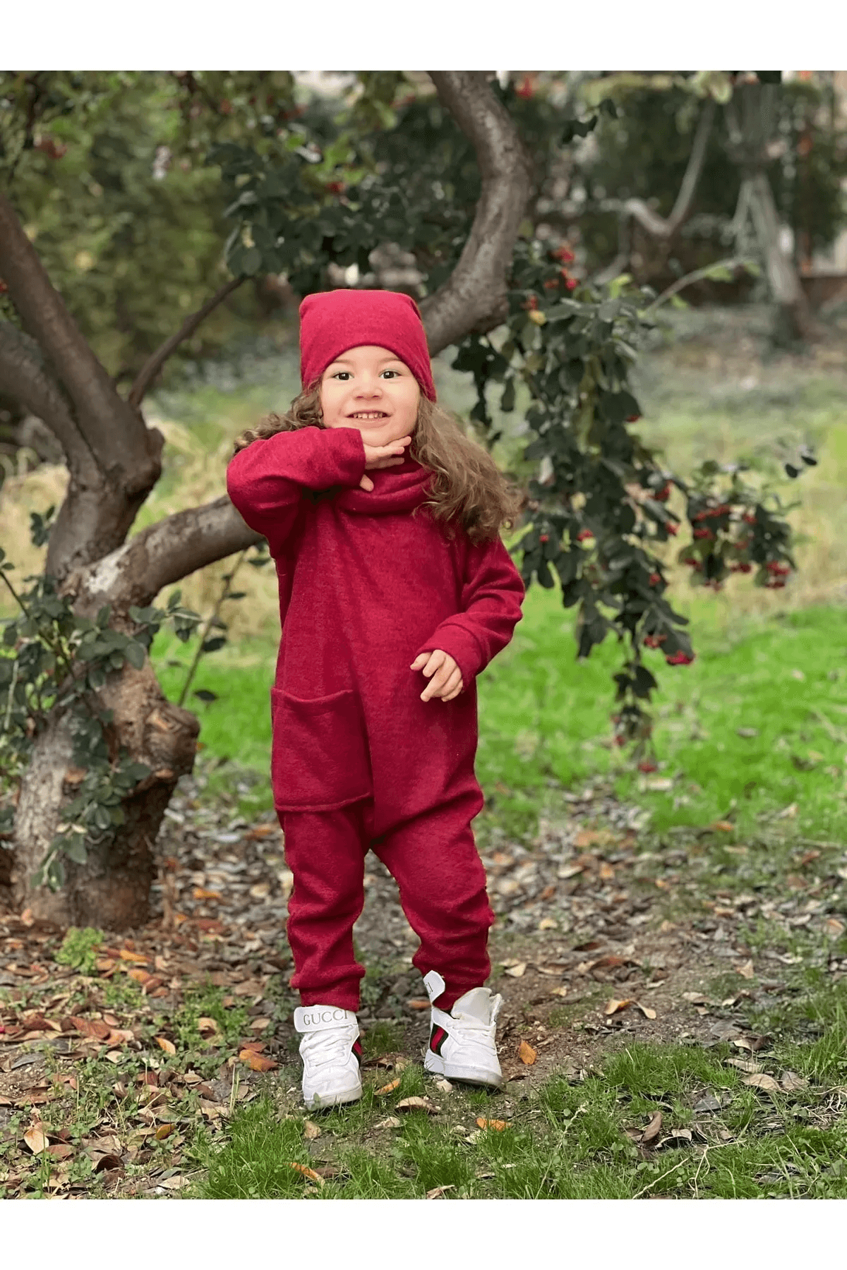 Kırmızı Tulum Bere ve Boyunluk