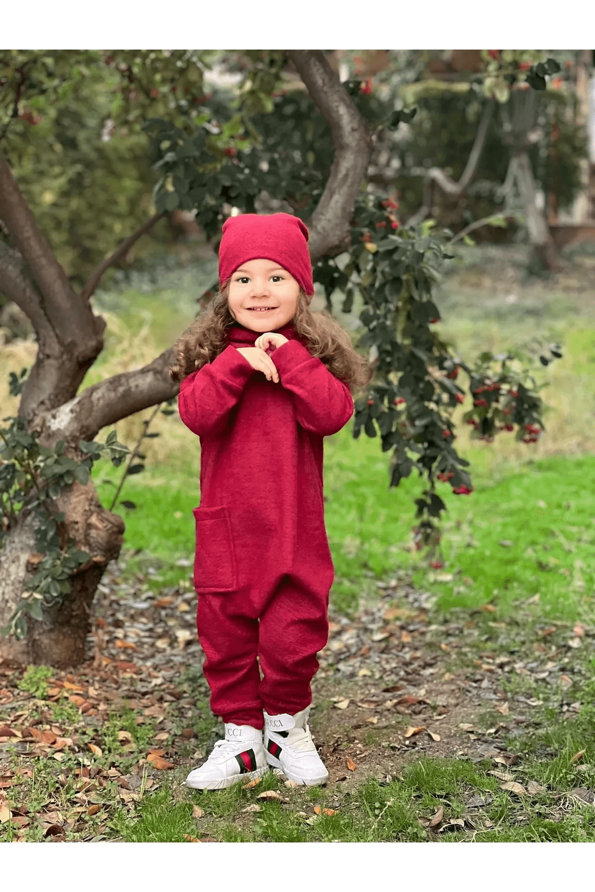 Kırmızı Tulum Bere ve Boyunluk
