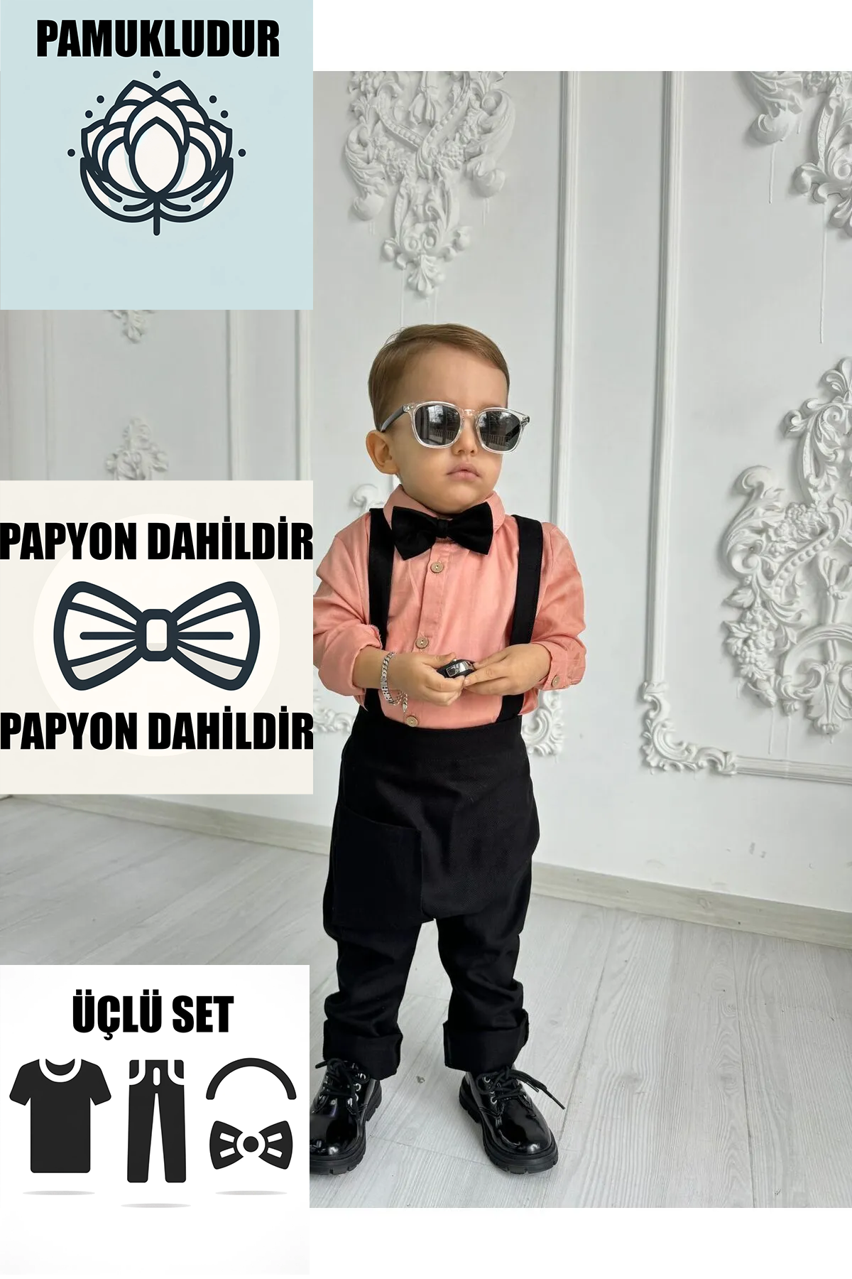 Salopet Pembe ve Siyah Takım
