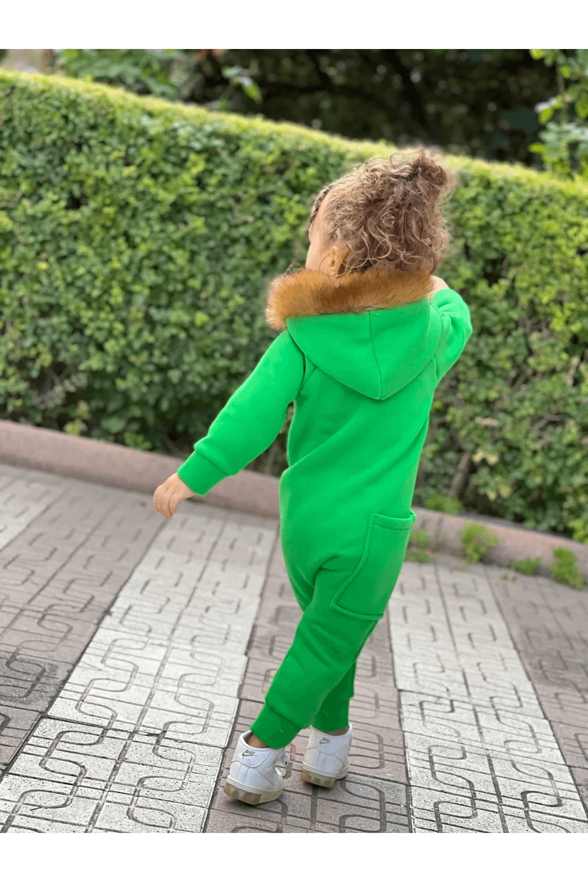 Açık Yeşil Kürk Yaka
