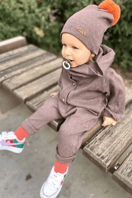 Geniş Kaşkorse Örme Kumaş 3'lü Set Tulum Bej